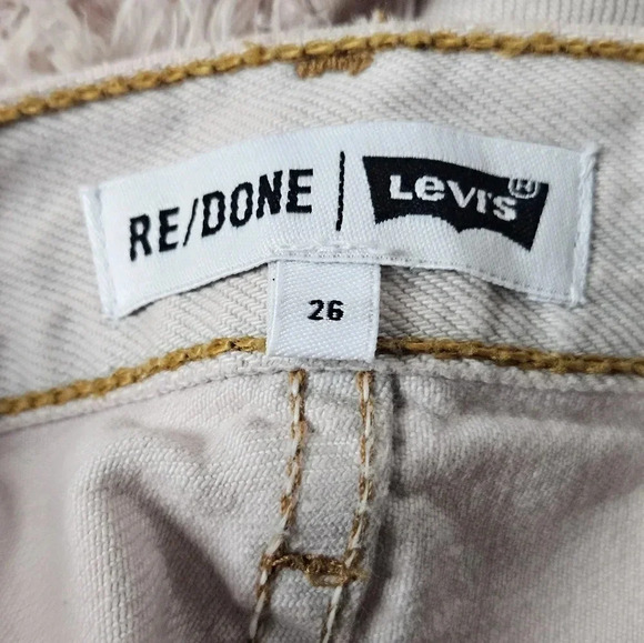 RE/DONE Levi's High‎ Rise Distressed Denim Shorts Pink Size 26 NWT - Picture 5 of 8